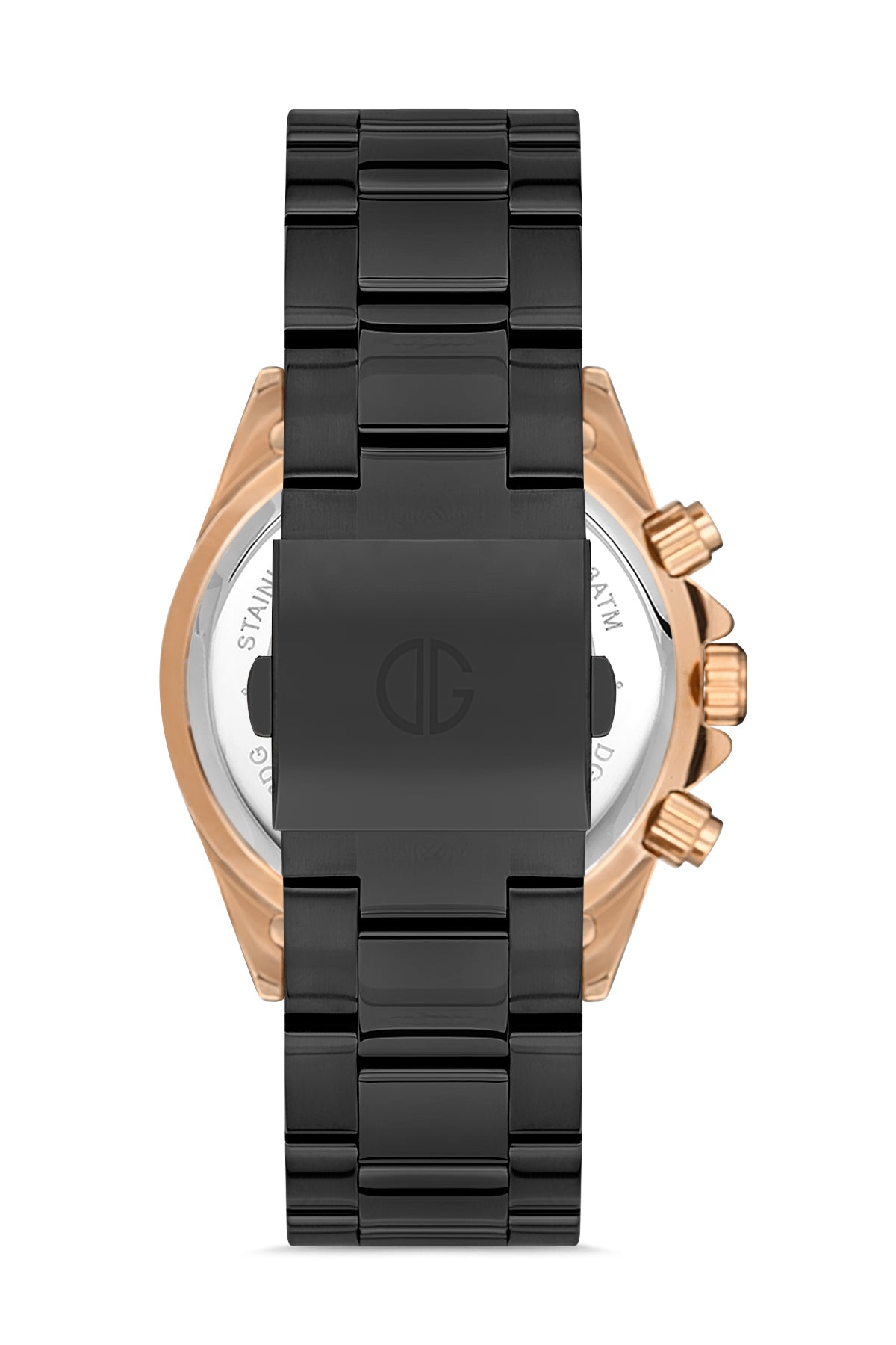 DAVID GUNER Siyah Kadranlı Rose Beyaz Kaplamalı Erkek Kol Saati - DG-8252GA-R2