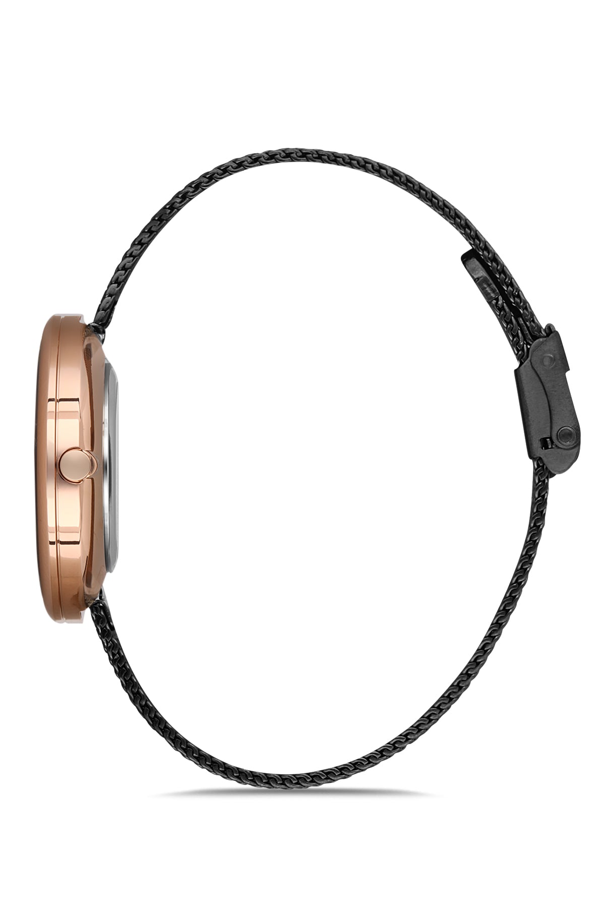 DAVID GUNER Siyah Kadranlı Rose Kaplamalı Hasır Kordonlu Kadın Kol Saati - DG-8133LC-R2