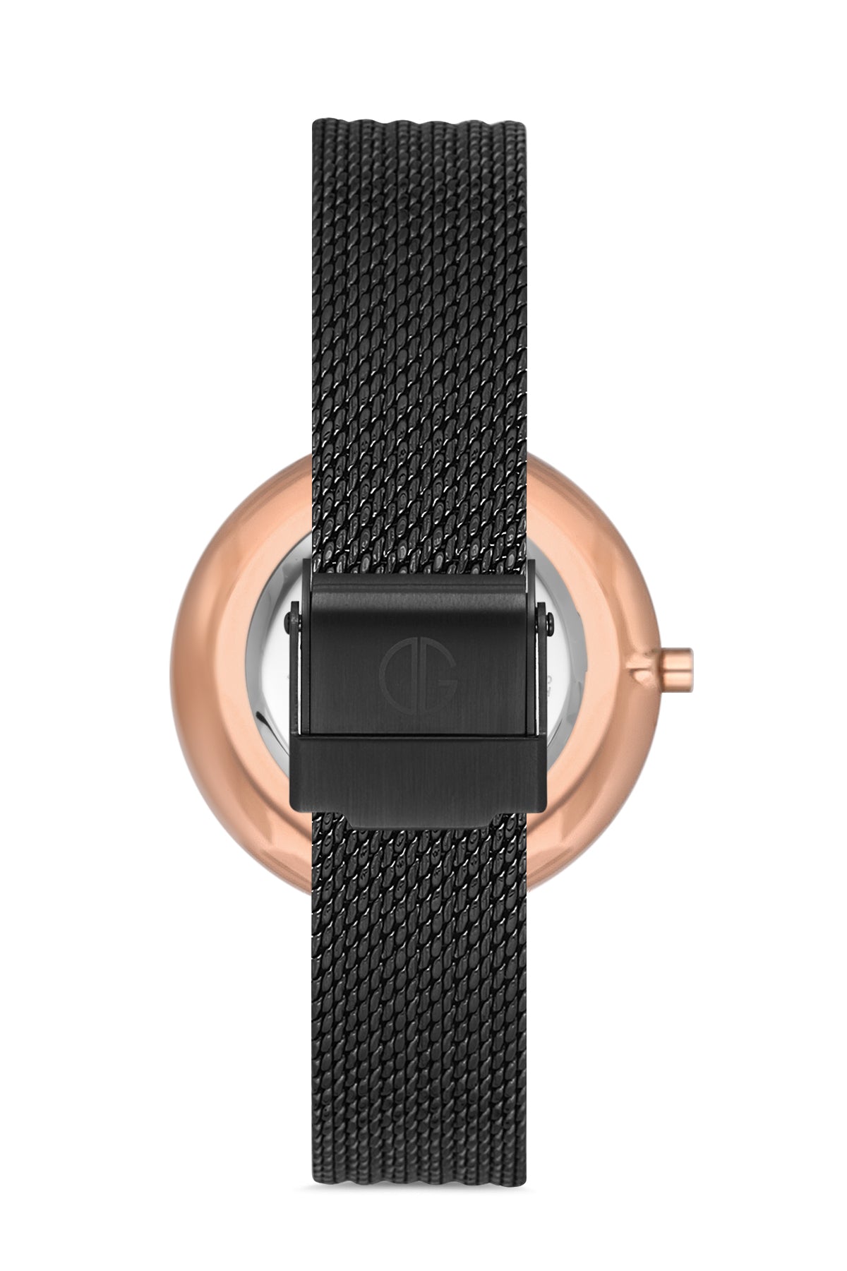 DAVID GUNER Siyah Kadranlı Rose Kaplamalı Hasır Kordonlu Kadın Kol Saati - DG-8133LC-R2