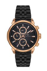 DAVID GUNER Siyah Kadranlı Rose Paslanmaz Masif Çelik Erkek Kol Saati - DG-8401GA-R2