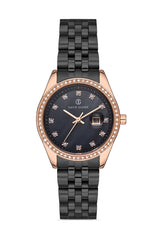 DAVID GUNER Siyah Kadranlı Rose Siyah Kaplamalı Kadın Kol Saati - DG-8193LA-R2