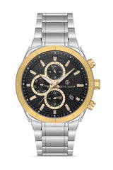 DAVID GUNER Siyah Kadranlı Sarı-Beyaz Kaplamalı Erkek Kol Saati - DG-8645GA-D2