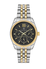 DAVID GUNER Siyah Kadranlı Sarı Beyaz Kaplamalı Kadın Kol Saati - DG-8314LA-D2