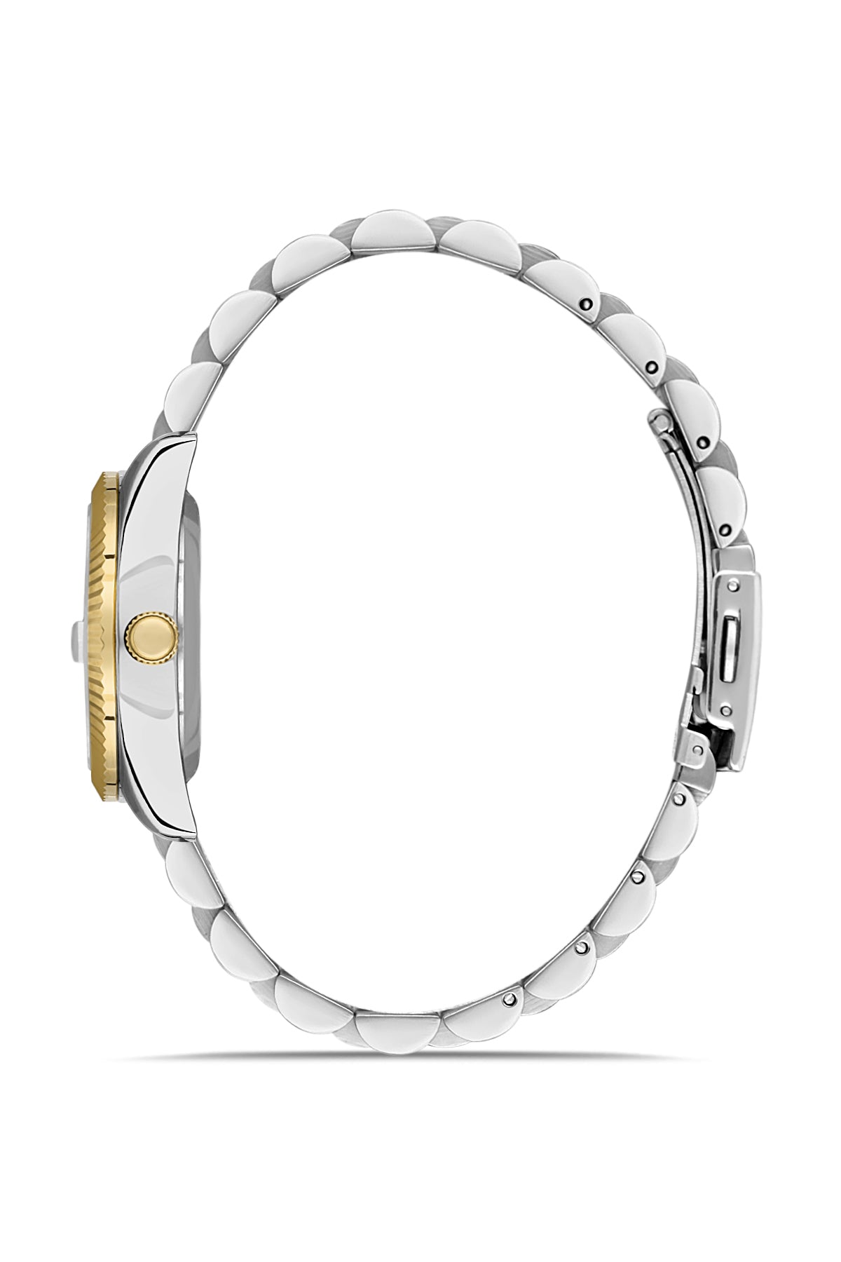 DAVID GUNER Siyah Kadranlı Sarı Beyaz Kaplamalı Kadın Kol Saati - DG-8630LA-D2