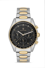 DAVID GUNER Siyah Kadranlı Sarı Gümüş Kaplamalı Multifonksiyonlu Erkek Kol Saati - DG-8670GA-D2