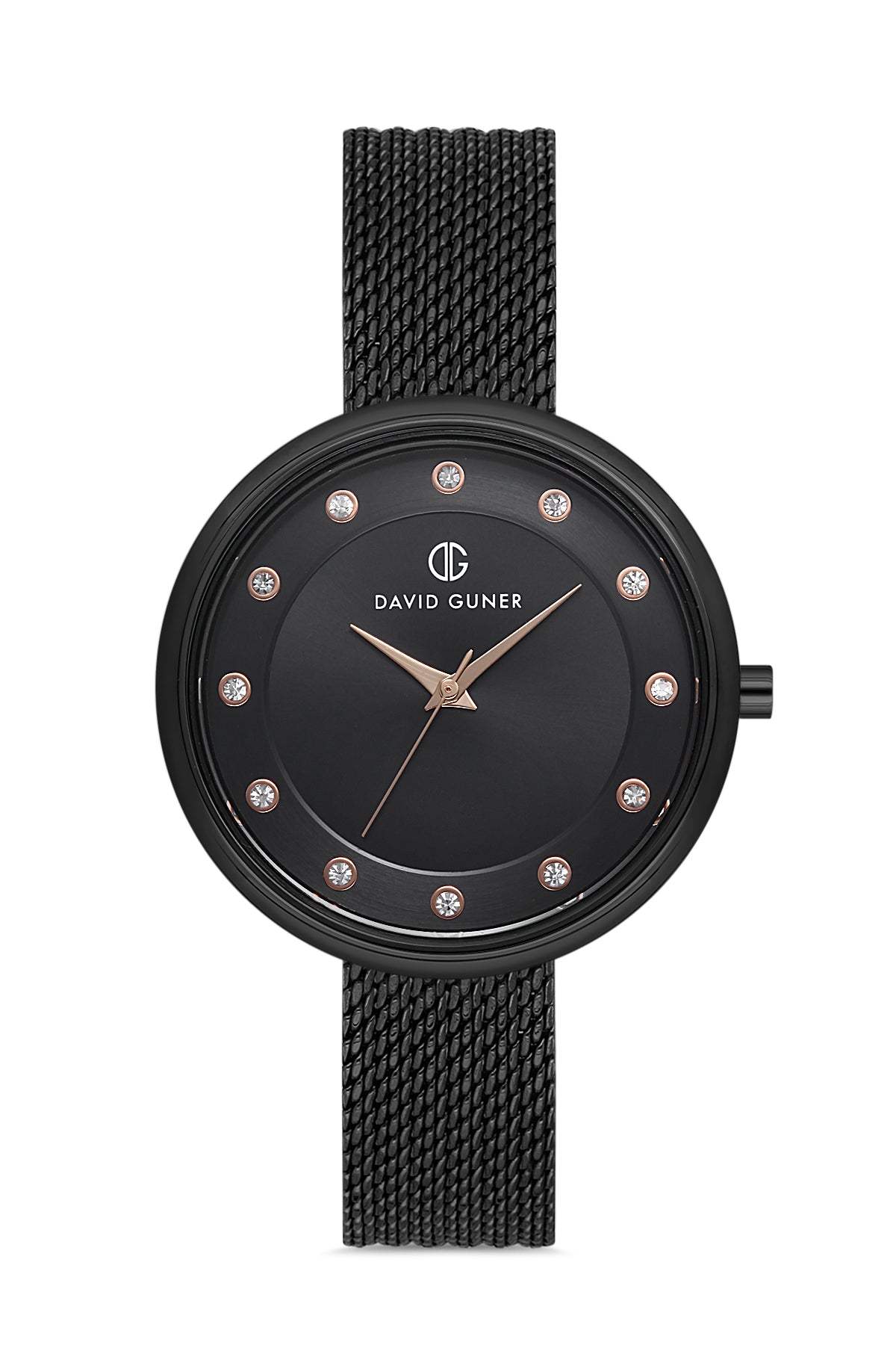 DAVID GUNER Siyah Kadranlı Siyah Kaplamalı Hasır Kordonlu Kadın Kol Saati - DG-8133LC-G2