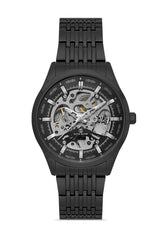 DAVID GUNER Black Dial, Black Coated Automatic Function Men's Watch