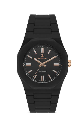 DAVID GUNER Siyah Kadranlı Siyah Kaplamalı Polikarbon Erkek Kol Saati - DG-8660GD-G2