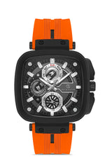 DAVID GUNER Siyah Kadranlı Turuncu Kayışlı Kare Erkek Kol Saati - DG-8500GD-ZQ2
