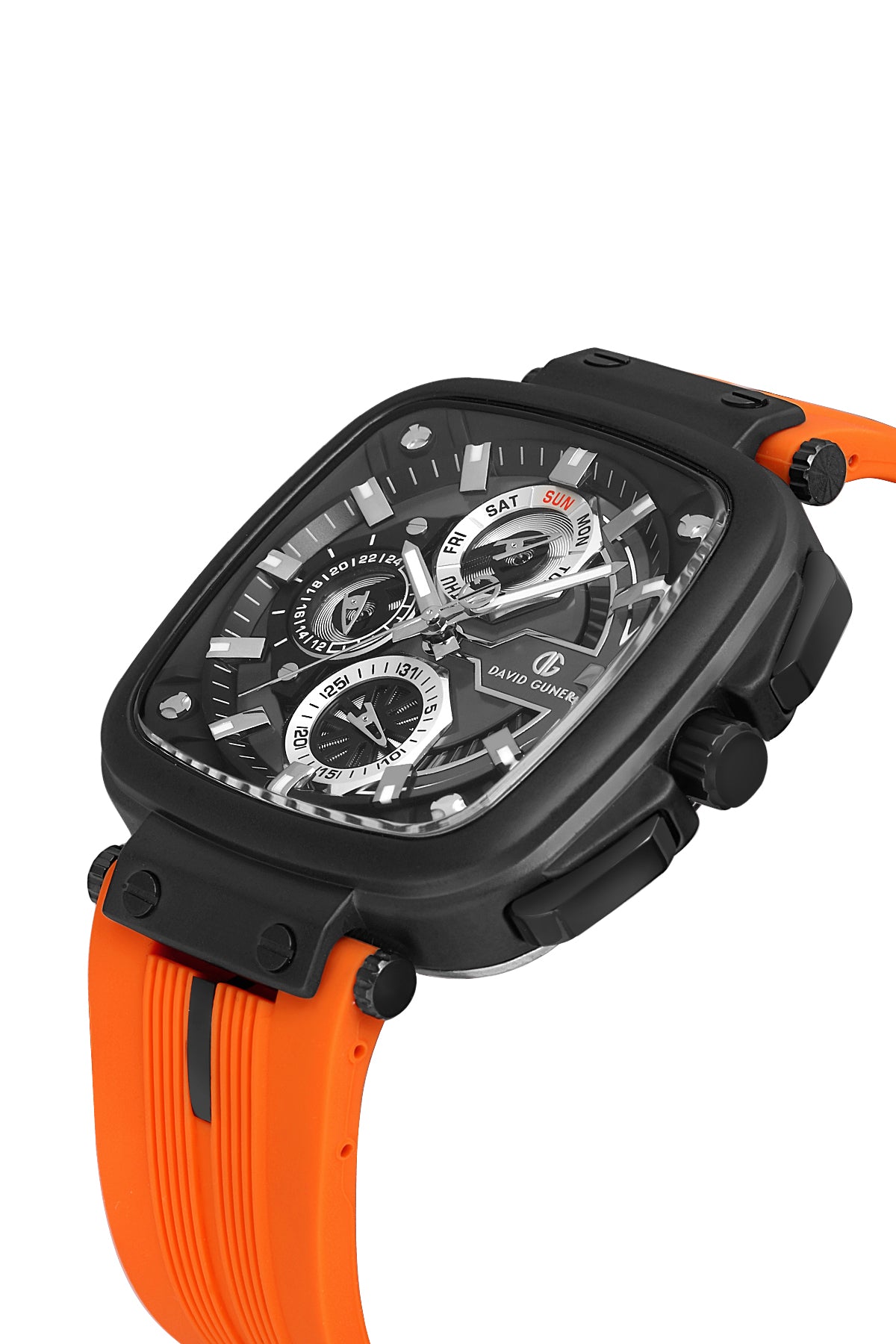 DAVID GUNER Siyah Kadranlı Turuncu Kayışlı Kare Erkek Kol Saati - DG-8500GD-ZQ2