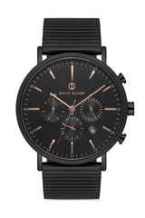 DAVID GUNER Black Coating Black Dial Men's Watch