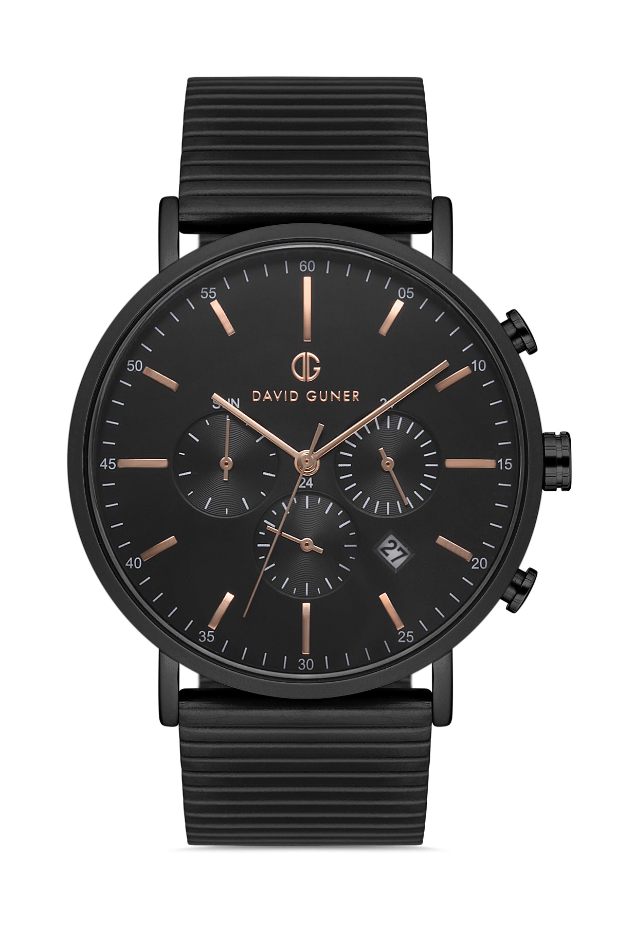 DAVID GUNER Black Coating Black Dial Men's Watch