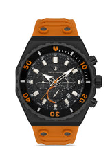 DAVID GUNER Siyah Kaplama Siyah Kadranlı Multi Fonksiyonlu Silikon Kayışlı Erkek Kol Saati - DG-8665GD-Y2