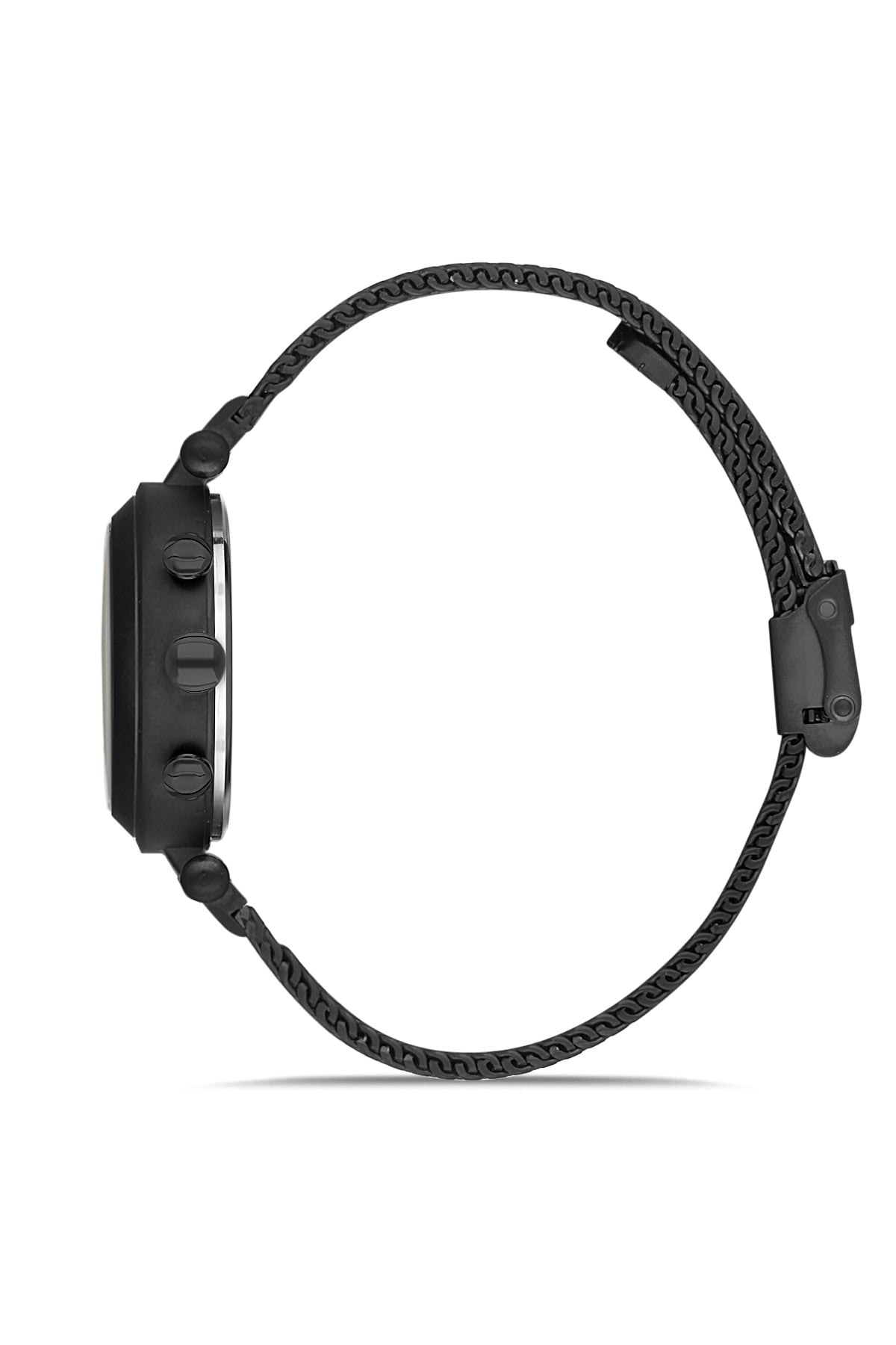 Davıd Guner Black Coated Steel Braided Band Women's Watch