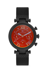 Davıd Guner Black Coated Steel Braided Band Women's Watch