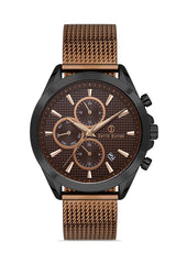 DAVID GUNER SİYAH KAPLAMALI KAHVERENGİ KADRANLI ERKEK KOL SAATİ - DG-8323GC-X6