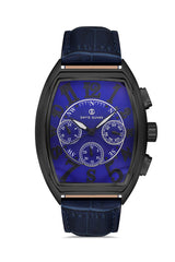 DAVID GUNER SİYAH KAPLAMALI MAVİ KADRANLI ERKEK KOL SAATİ DG-8707GB-ZA3