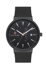 DAVID GUNER SİYAH KAPLAMALI SİYAH KADRANLI ERKEK KOL SAATİ - DG-8240GC-G2E