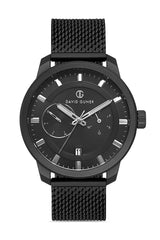 DAVID GUNER SİYAH KAPLAMALI SİYAH KADRANLI ERKEK KOL SAATİ - DG-8305GC-G2