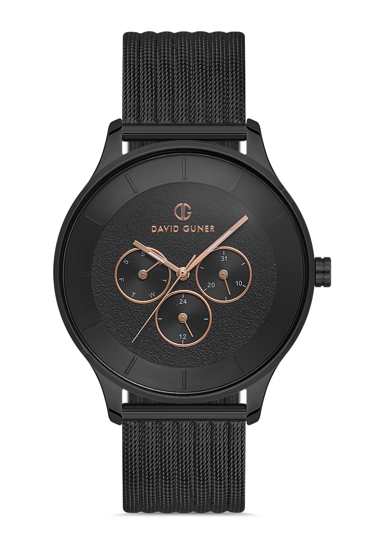 DAVID GUNER SİYAH KAPLAMALI SİYAH KADRANLI ERKEK KOL SAATİ - DG-8246GC-G2E