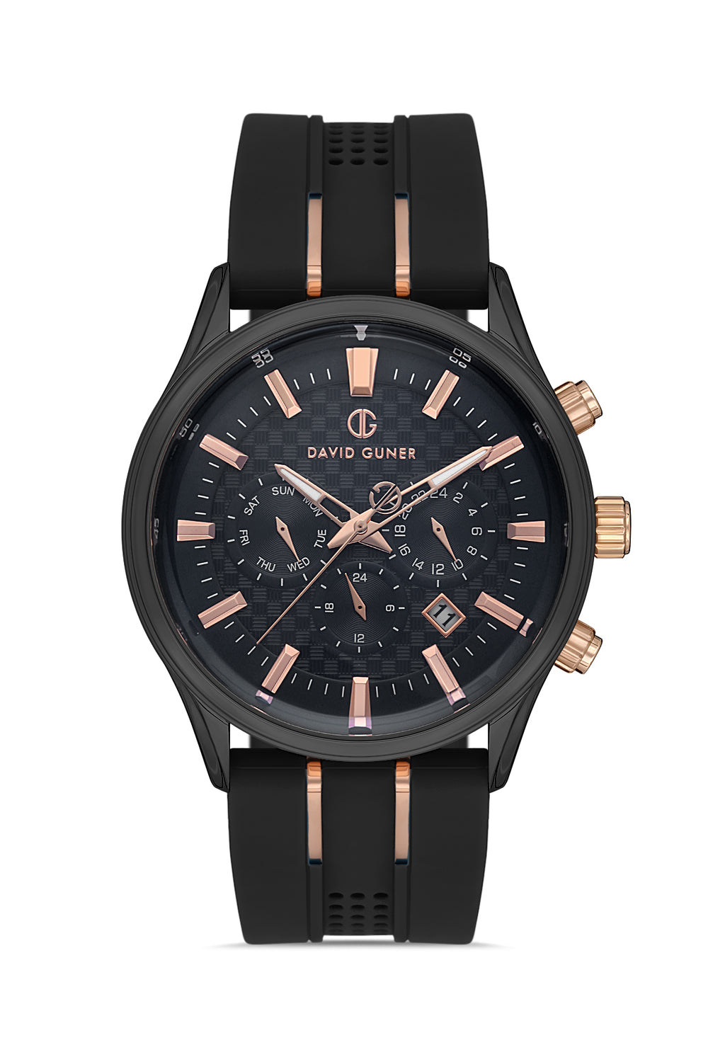 DAVID GUNER Multifunctional Men's Watch with Silicone Band