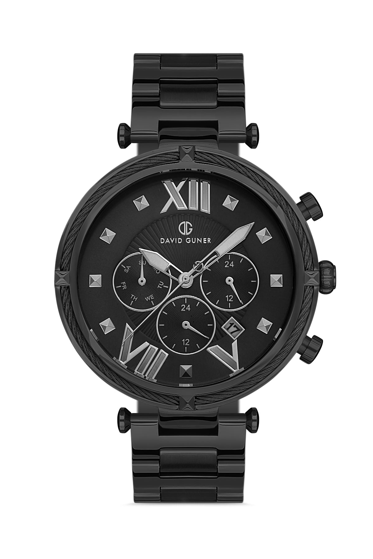 DAVID GUNER SİYAH KAPLAMALI SİYAH KADRANLI ERKEK KOL SAATİ - DG-8273GA-G2