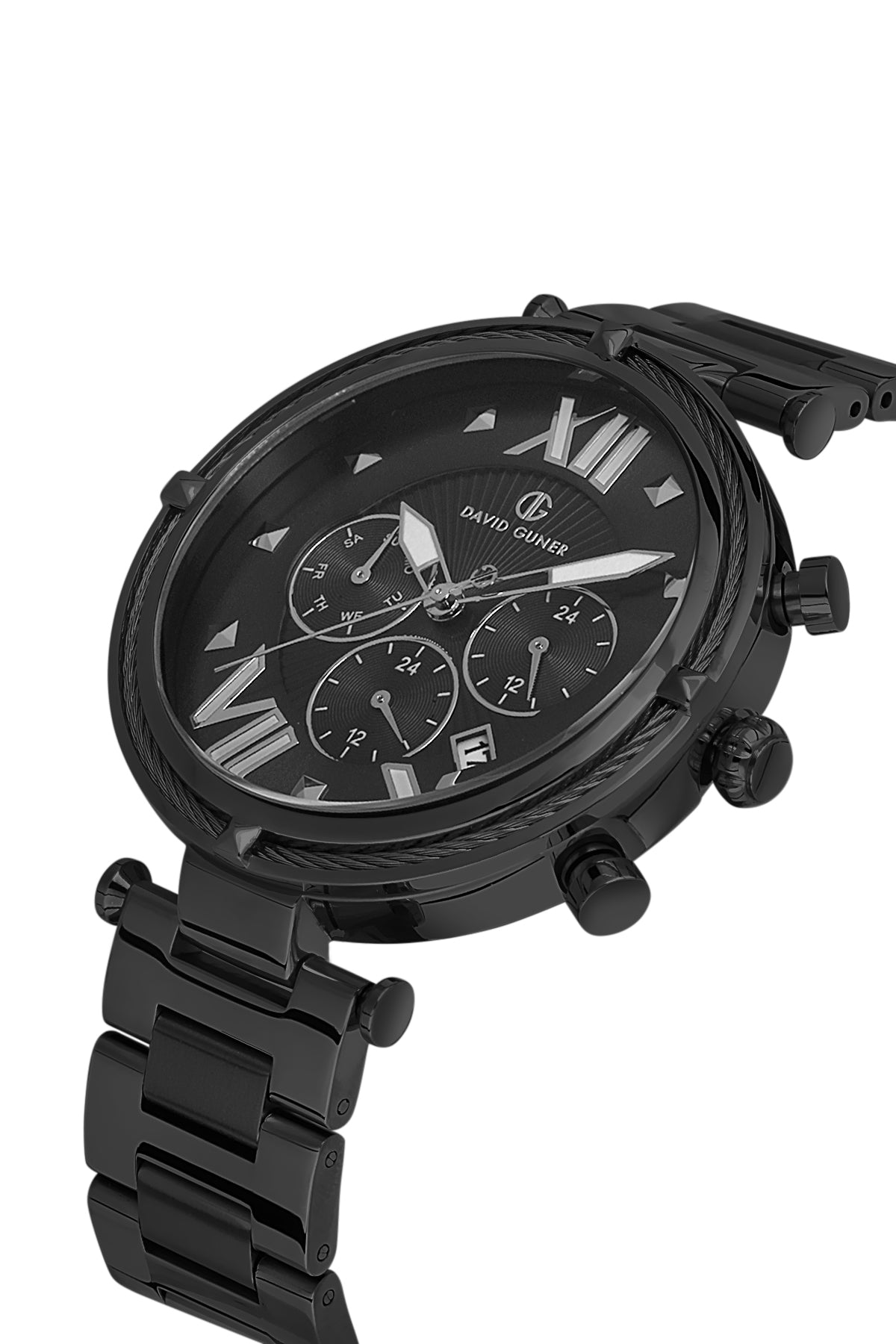 DAVID GUNER SİYAH KAPLAMALI SİYAH KADRANLI ERKEK KOL SAATİ - DG-8273GA-G2