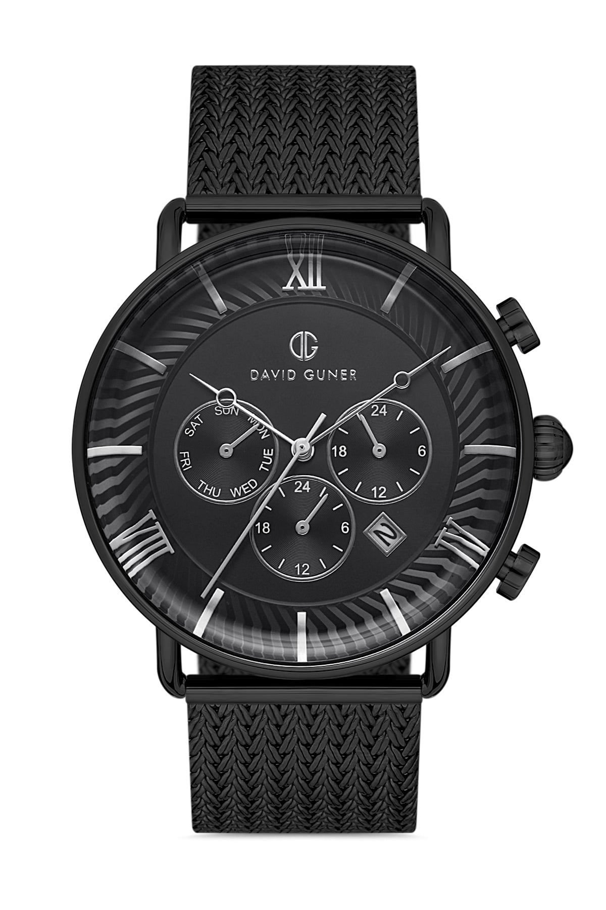 DAVID GUNER SİYAH KAPLAMALI SİYAH KADRANLI ERKEK KOL SAATİ DG-8297GC-G2