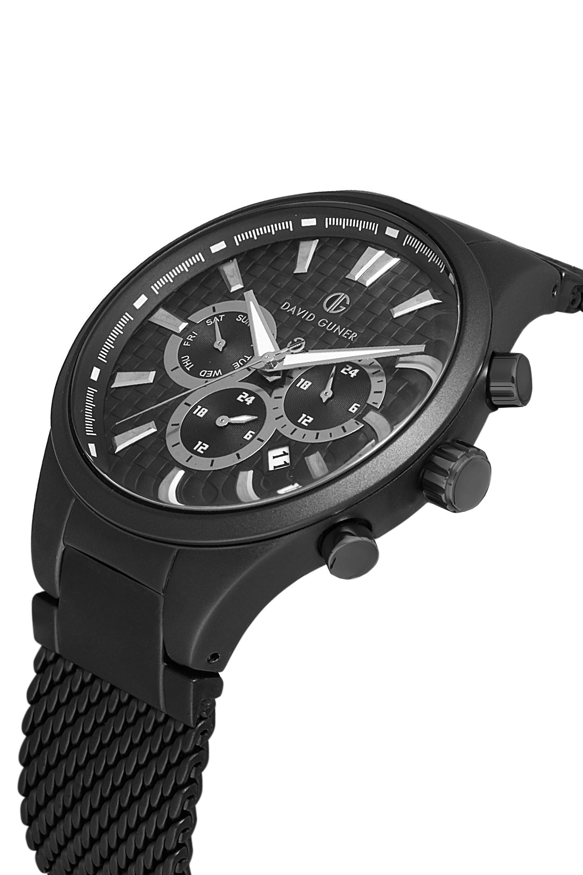 DAVID GUNER SİYAH KAPLAMALI SİYAH KADRANLI ERKEK KOL SAATİ - DG-8343GC-G2G