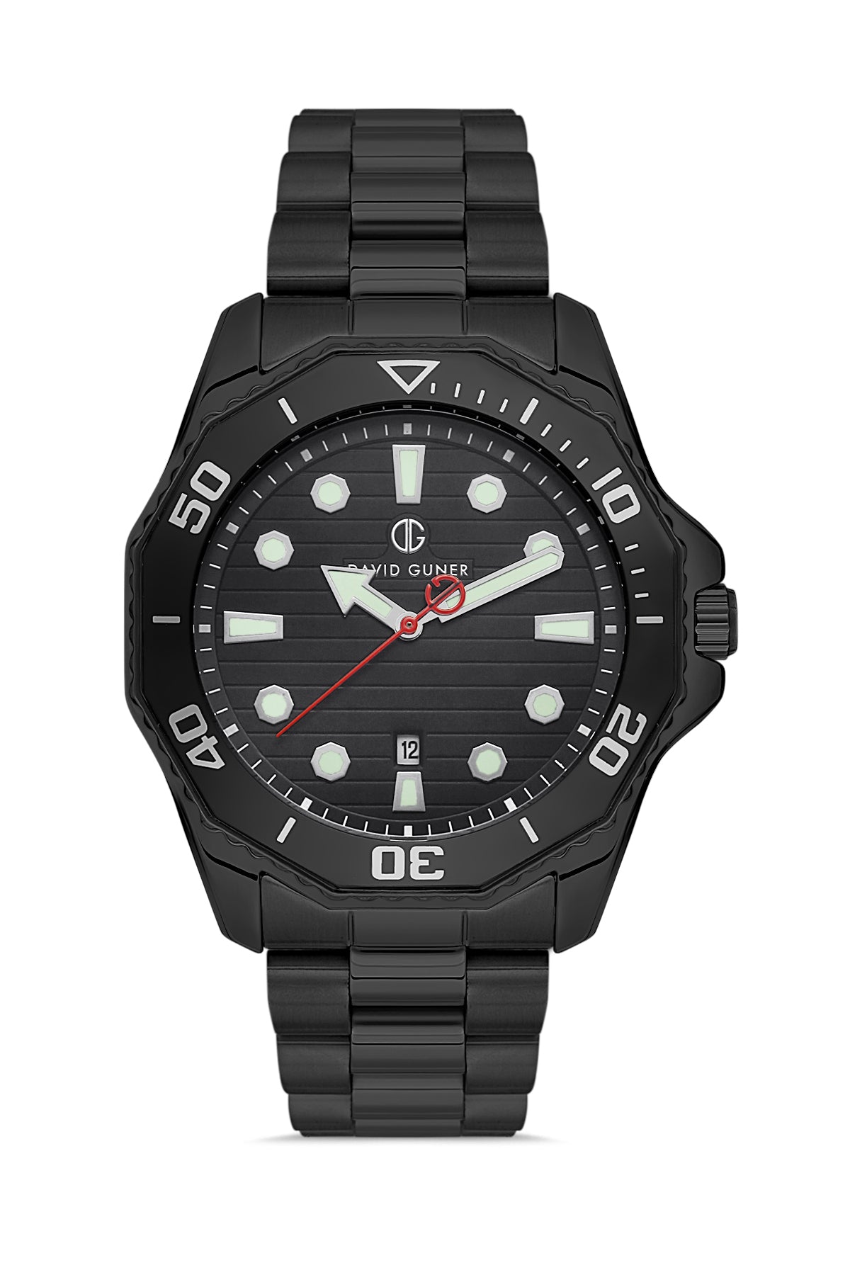 DAVID GUNER SİYAH KAPLAMALI SİYAH KADRANLI ERKEK KOL SAATİ DG-8394GA-G2