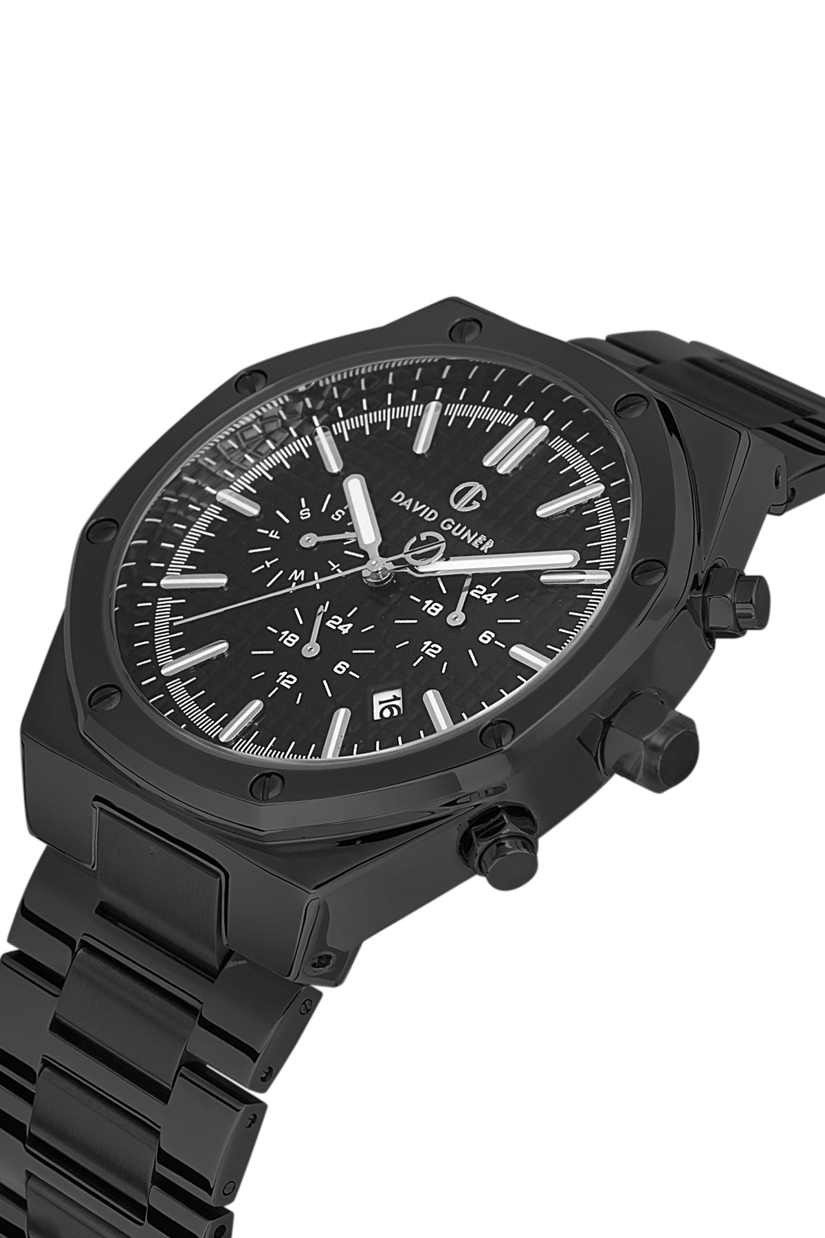 DAVID GUNER Black Coated Black Dial Men's Watch