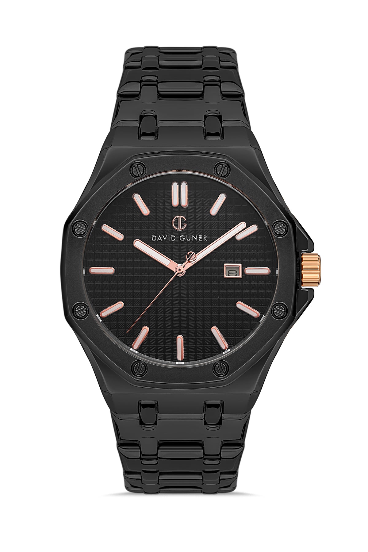 DAVID GUNER SİYAH KAPLAMALI SİYAH KADRANLI ERKEK KOL SAATİ DG-8452GA-G2