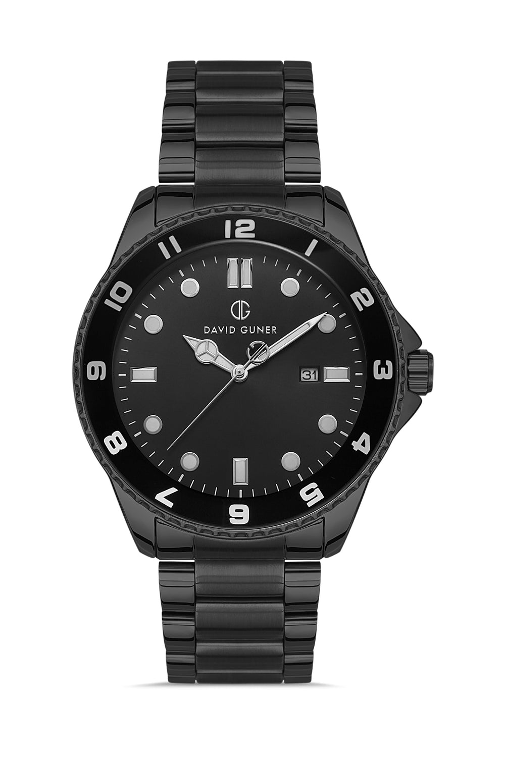 DAVID GUNER Black Coated Black Dial Men's Watch