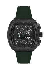 DAVID GUNER Siyah Kadranlı ve Yeşil Kayışlı Multi Fonksiyonlu Erkek Kol Saati