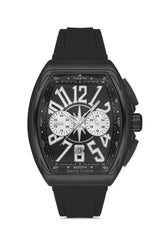 DAVID GUNER Siyah Kadranlı Siyah Kaplama Silikon Kordonlu Erkek Kol Saati