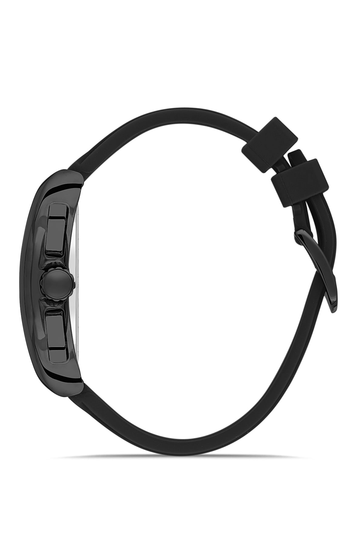 DAVID GUNER Siyah Kadranlı Siyah Kaplama Silikon Kordonlu Erkek Kol Saati