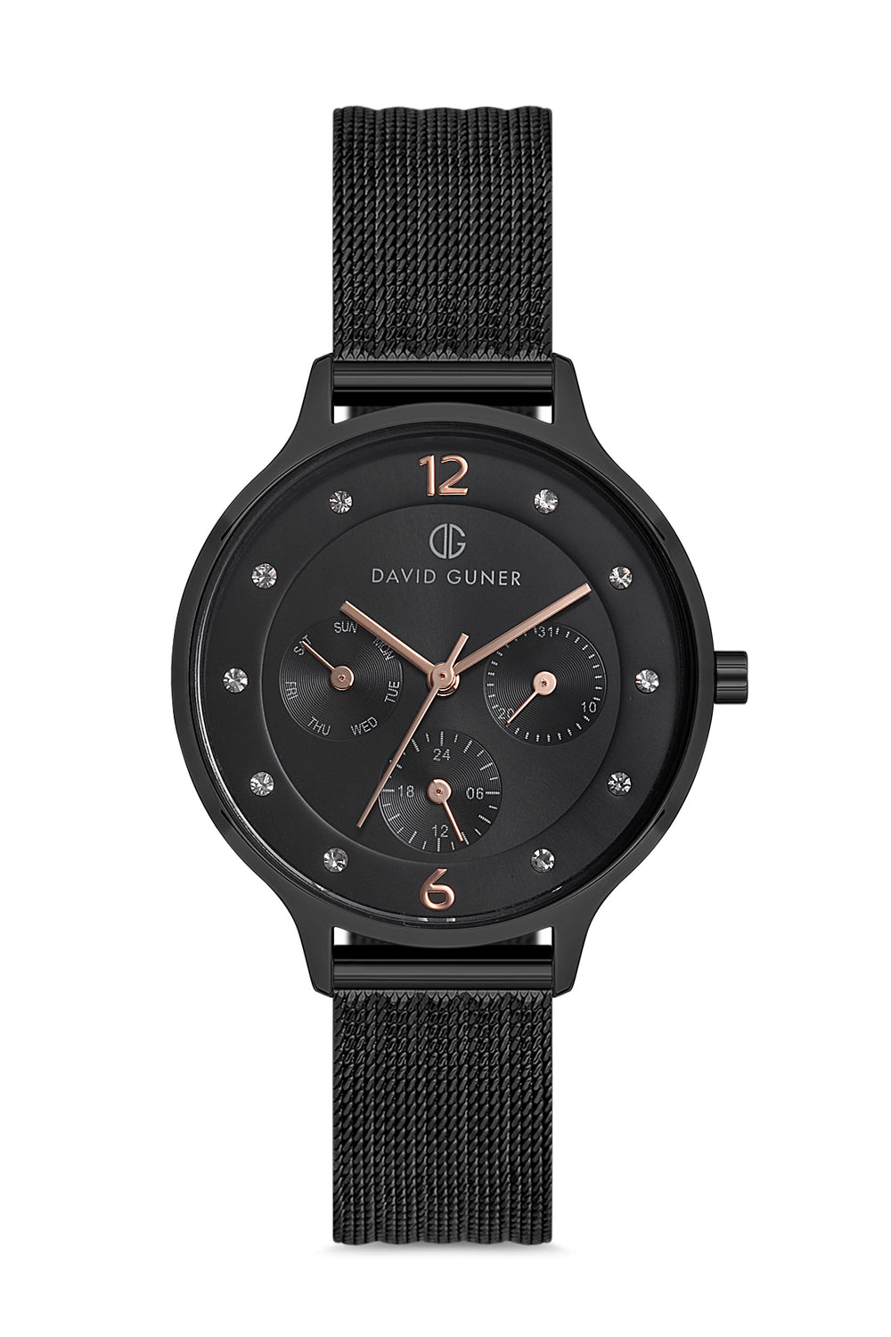 DAVID GUNER Kadın Kol Saati Siyah Kadran Siyah Kasa DG-8120LC-G2