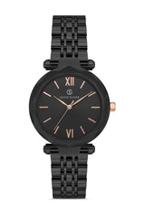 DAVID GUNER SİYAH KAPLAMALI SİYAH KADRANLI KADIN KOL SAATİ DG-8183LA-G2