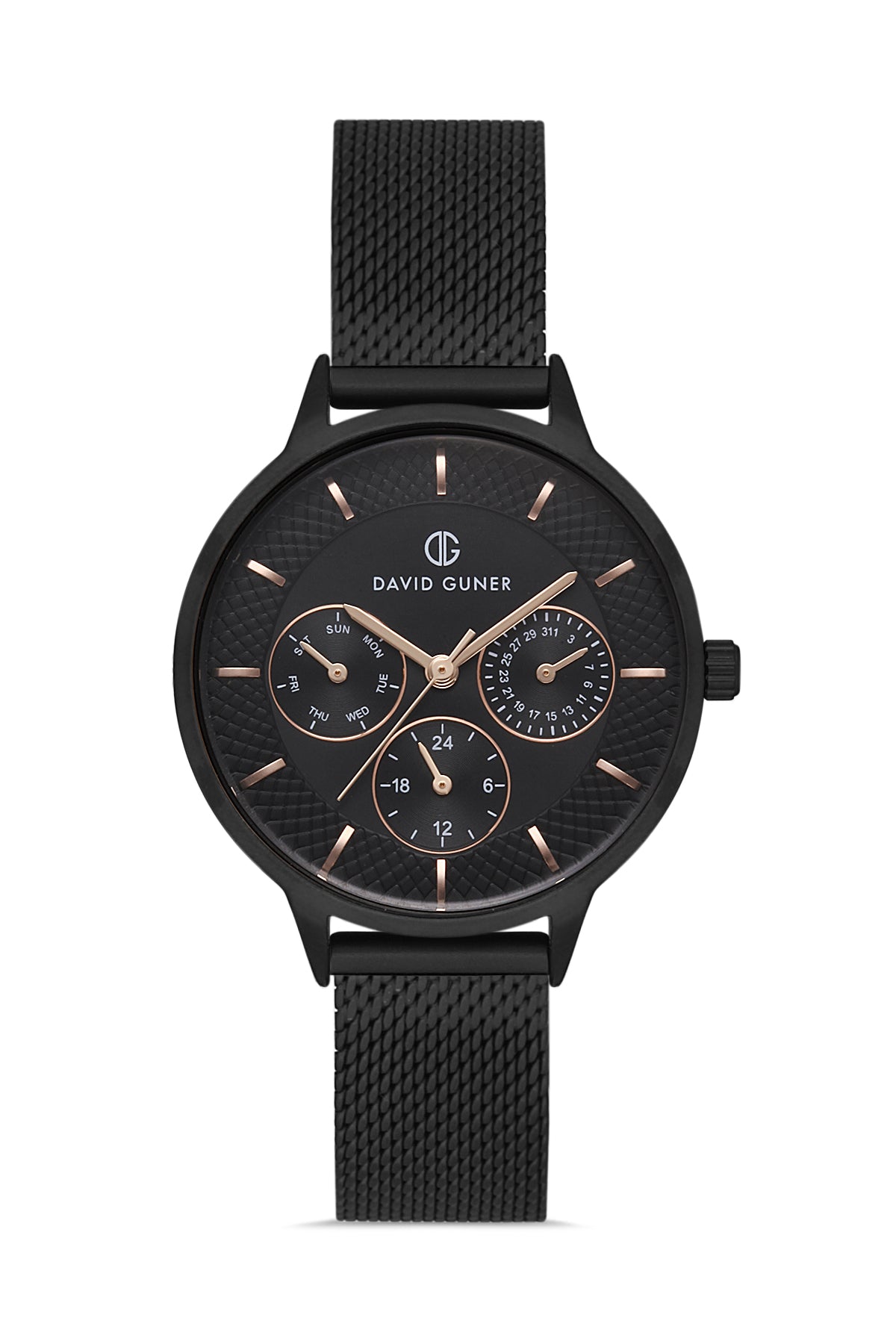 DAVID GUNER SİYAH KAPLAMALI SİYAH KADRANLI KADIN KOL SAATİ DG-8310LC-G2E