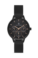 DAVID GUNER SİYAH KAPLAMALI SİYAH KADRANLI KADIN KOL SAATİ DG-8310LC-G2E