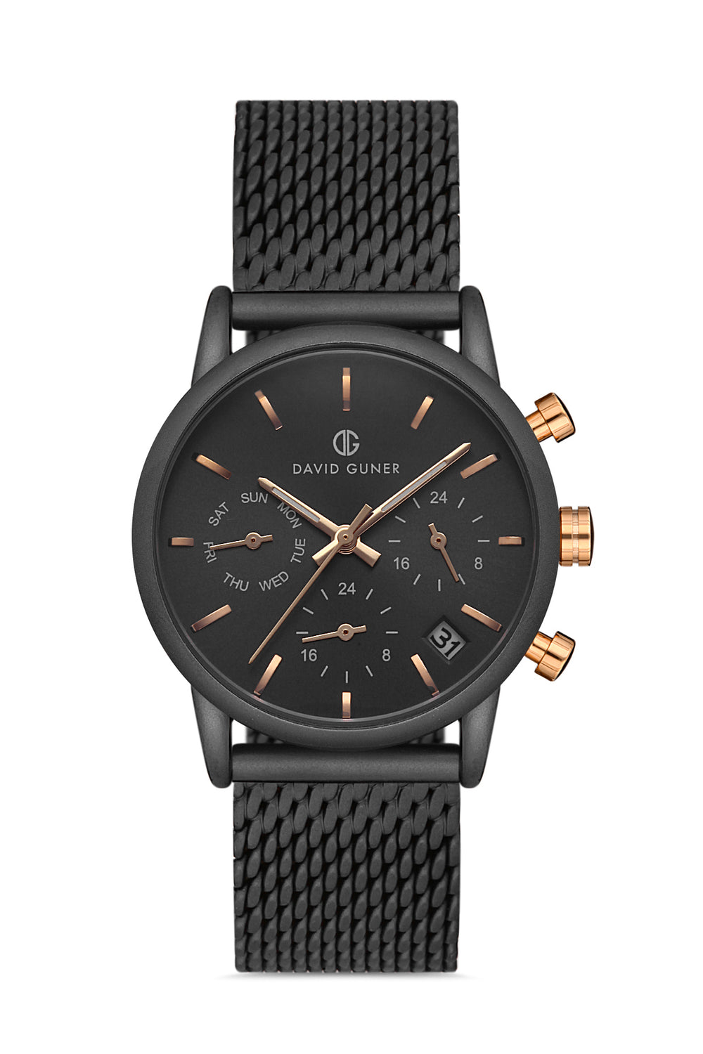 DAVID GUNER Kadın Kol Saati Siyah Kadran Siyah Kasa DG-8322LC-G2E
