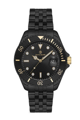 DAVID GUNER Siyah Kaplamalı Siyah Kadranlı Takvimli Erkek Kol Saati - DG-8230GA-G2B