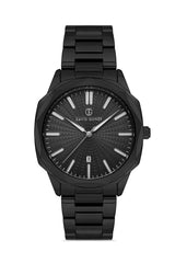 DAVID GUNER Black Coated Men's Watch with Black Band