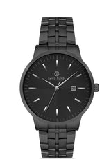 DAVID GUNER Black Coated Calendar Men's Watch