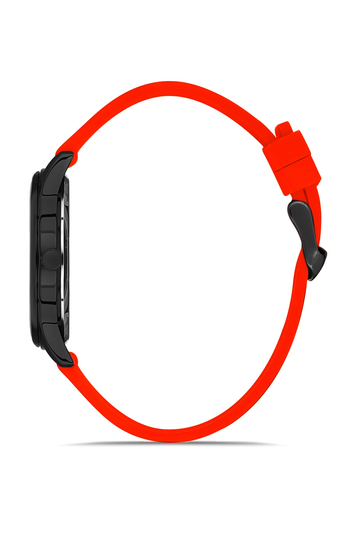 DAVID GUNER Black Coated Orange Silicone Band Men's Watch