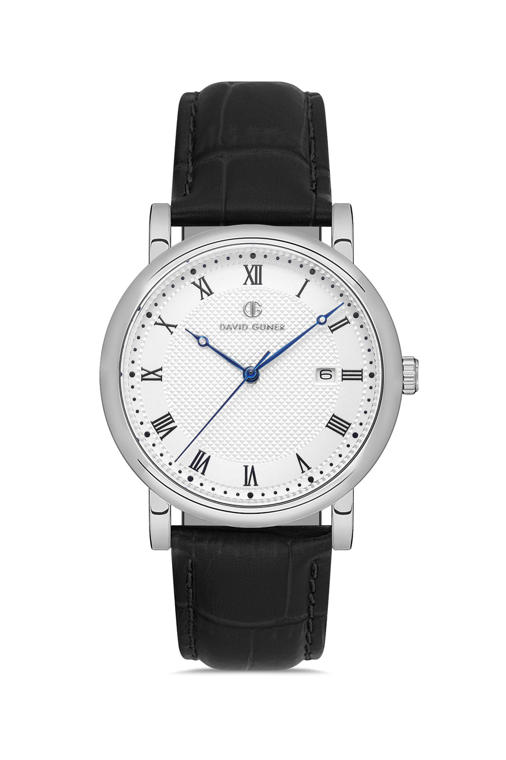 David Guner Black Men's Watch with Original Leather Band
