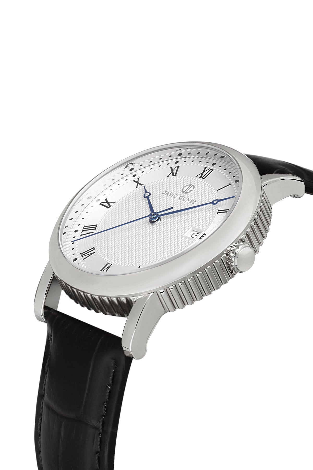 DAVID GUNER Siyah Orijinal Deri Kordonlu Erkek Kol Saati - DG-8671GB-J1J