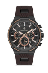 DAVID GUNER Siyah Silikon Kordonlu Siyah Kadranlı Siyah Kaplamalı Multi Fonksiyonlu Erkek Kol Saati - DG-8270GD-X2