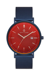 Davıd Guner Men's Watch with Calendar and Steel Knitted Band