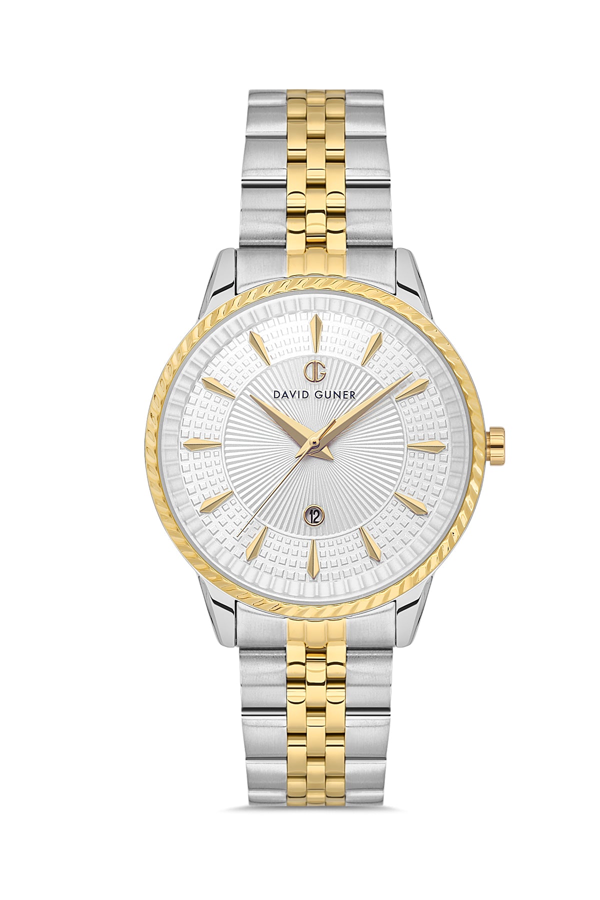 DAVID GUNER Takvimli Sarı Gümüş Kaplamalı Gümüş Kadranlı Kadın Kol Saati - DG-8680LA-D1